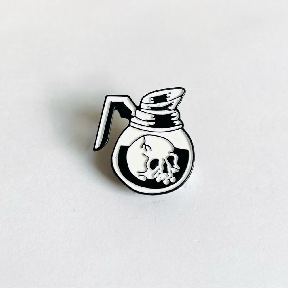 Skull Coffee Pot Pin